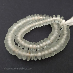 African-Beads-Disc-Spacers-Krobo-Recycled-Glass-white-10-to-11mm-aqua-hint African-Beads-Disc-Spacers-Krobo-Recycled-Glass-white-10-to-11mm-aqua-hint