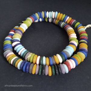 African-Beads-Ghana-Krobo-Ethnic-Recycled-Glass-Doughnut-Discs-10–to11mm-mixed-lot African-Beads-Ghana-Krobo-Ethnic-Recycled-Glass-Doughnut-Discs-10–to11mm-mixed-lot
