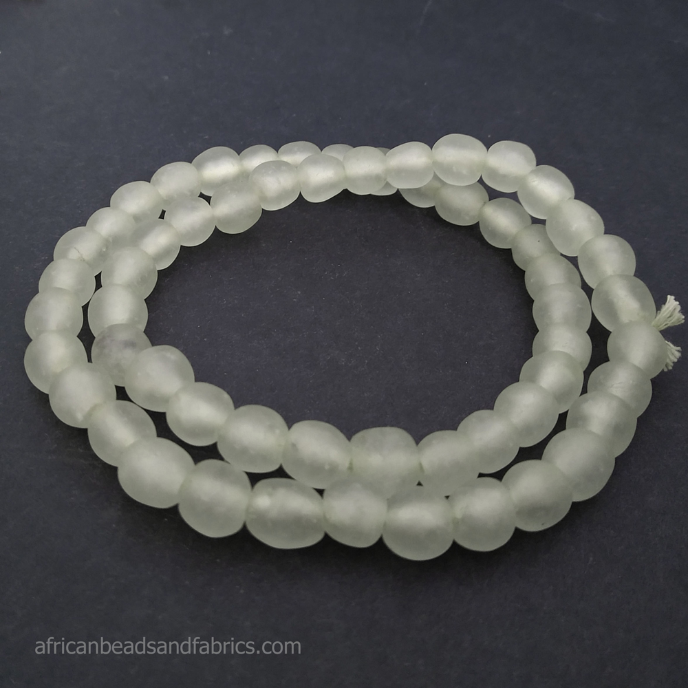 African-Beads-Ghana-Krobo-Recycled-Glass-10-to-11mm-frosty-white