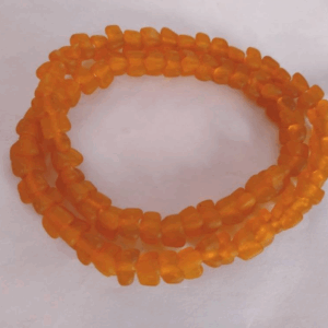 African Recycled Glass Beads Triangular 7 ro 8 mm paler orange African Recycled Glass Beads Triangular 7 ro 8 mm paler orange