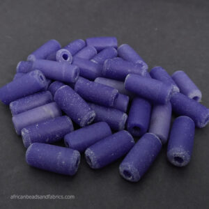 African-Recycled-Glass-Tube-Beads-Cylindrical-Speckled-Blue African-Recycled-Glass-Tube-Beads-Cylindrical-Speckled-Blue