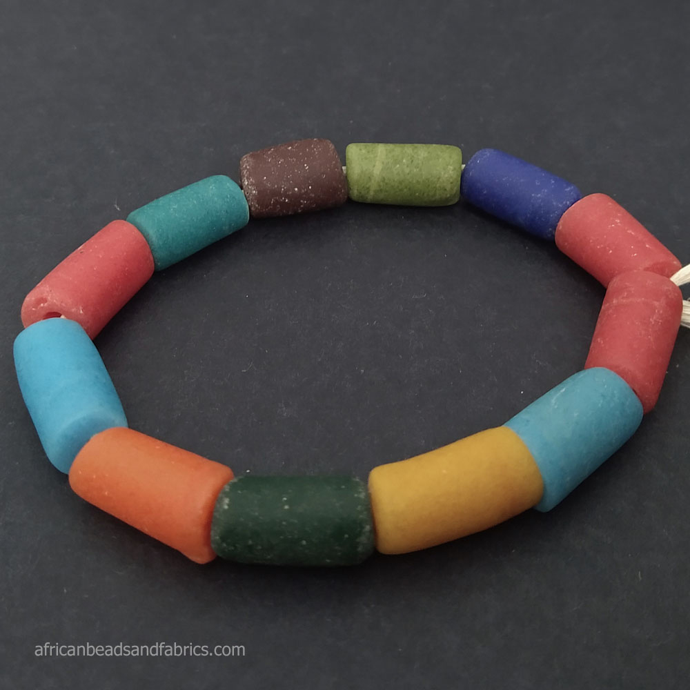 Chunky-African-Tube-Recycled-Glass-Beads-Mixed-Lot-10
