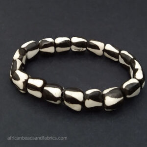Beaded-Bone-Bracelet-Cream-Black Beaded-Bone-Bracelet-Cream-Black