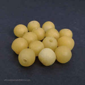 African-Beads-Ghana-Krobo-Recycled-glass-Yellow-14-to-15mm-handmade African-Beads-Ghana-Krobo-Recycled-glass-Yellow-14-to-15mm-handmade