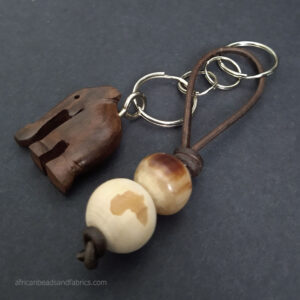 Wooden-Elephant-and-African-Map-Key-Ring-Bag-Charm Wooden-Elephant-and-African-Map-Key-Ring-Bag-Charm