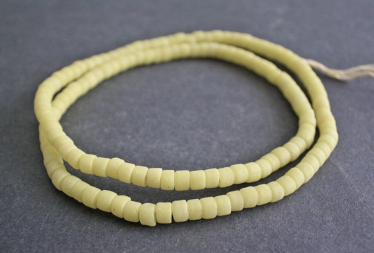 African-Beads-Ghana-Krobo-Recycled-Glass-4-to-5-mm-pale-yellow