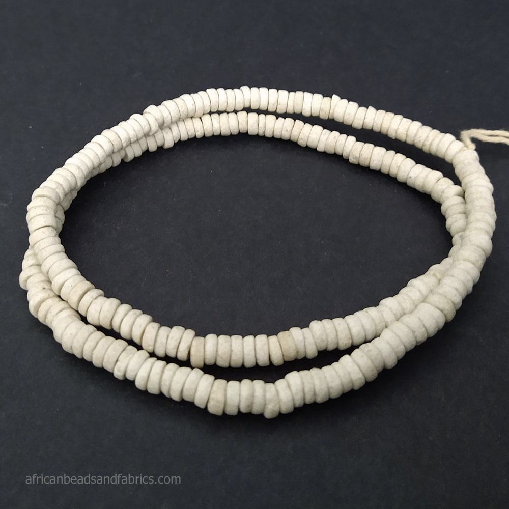African-Beads-Krobo-Ghana-Recycled-Glass-Disc-Spacers-7mm-off-white