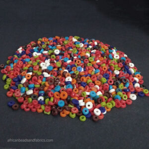 African Disc Spacer Glass Beads 6 to 8mm multi mix African Disc Spacer Glass Beads 6 to 8mm multi mix
