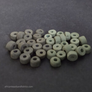 African Glass Beads 5 to 6mm tubes grey green African Glass Beads 5 to 6mm tubes grey green