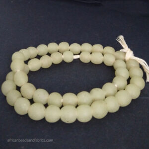 African Glass Beads Handmade Pale custard 8 and 10mm