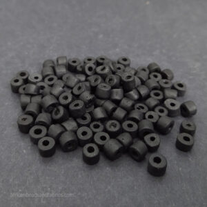 Black African Beads Ghana Krobo Recycled Glass 4 to 6 mm