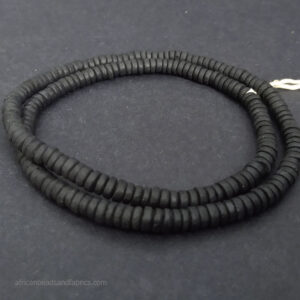 Black African Glass Disc Beads 7mm Black African Glass Disc Beads 7mm