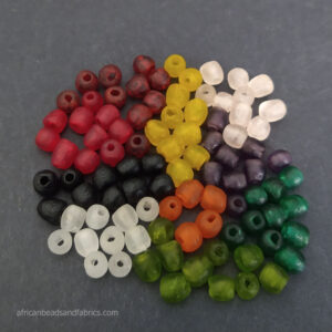 Small African Beads Handmade Krobo Recycled Glass 7 to 8mm mixed lot 95 pack Small African Beads Handmade Krobo Recycled Glass 7 to 8mm mixed lot 95 pack