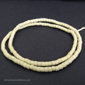 Small African beads Krobo Recycled Glass Spacers 5 to 6mm custard Small African beads Krobo Recycled Glass Spacers 5 to 6mm custard