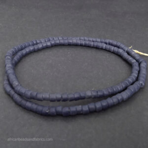 Small African beads Krobo Recycled Glass Spacers 5 to 6mm dark cobalt blue Small African beads Krobo Recycled Glass Spacers 5 to 6mm dark cobalt blue