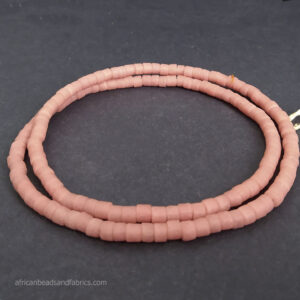 Small African beads Krobo Recycled Glass Spacers 5 to 6mm soft red Small African beads Krobo Recycled Glass Spacers 5 to 6mm soft red