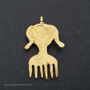 African Doll Brass Pendant back view African Doll Brass Pendant back view