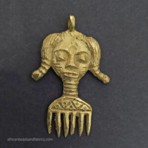 African Doll Brass Pendant front view African Doll Brass Pendant front view