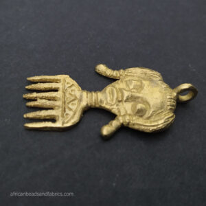 African Doll Brass Pendant side view African Doll Brass Pendant side view
