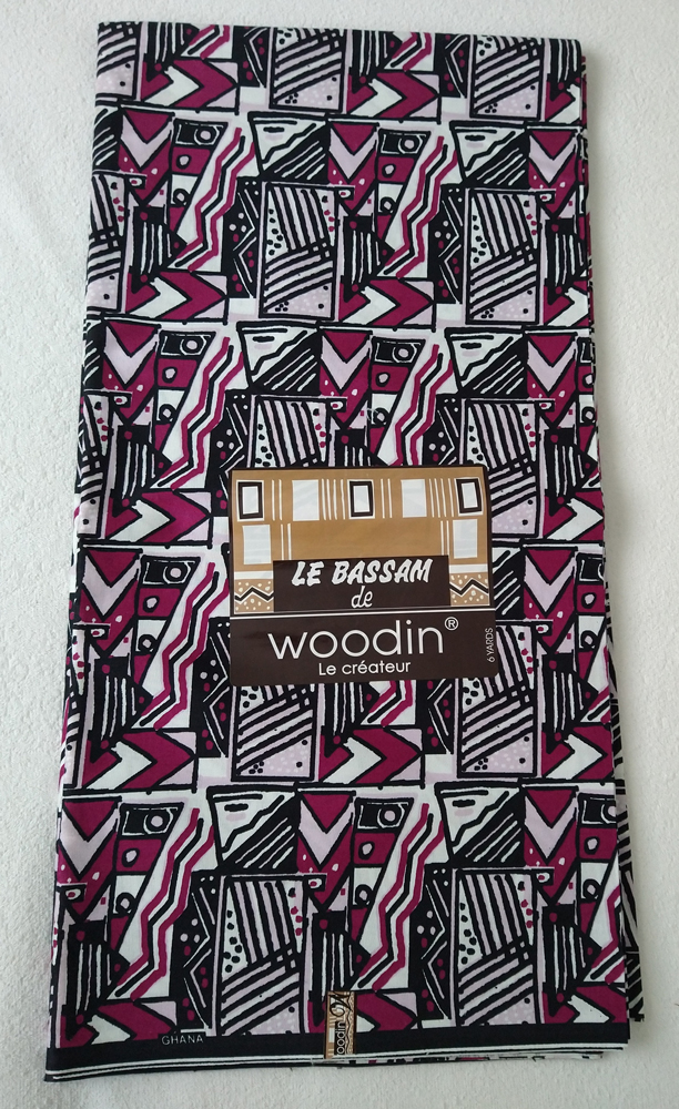 African-Fabric-Woodin-Ghana-Cotton-Black-White-Magenta-folded