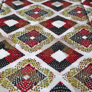 African-FabricWoodin-Ghanaian-White-Red-Gold