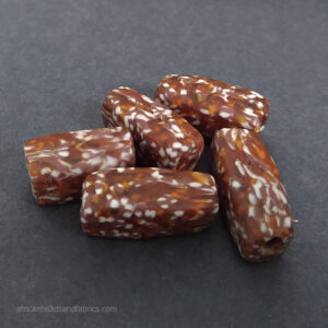 African Cuboid Glass Beads Golden Brown African Cuboid Glass Beads Golden Brown