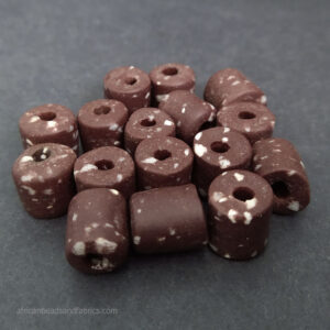African Recycled Glass Beads Chocolate Brown Tubes African Recycled Glass Beads Chocolate Brown Tubes