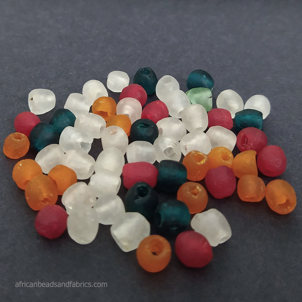 Small African Glass Beads 7mm mixed Lot 1
