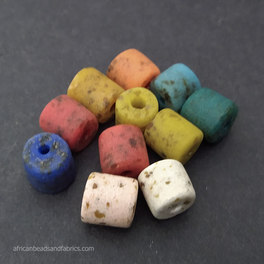 Chunky African Glass Tube Beads Mixed Lot 2