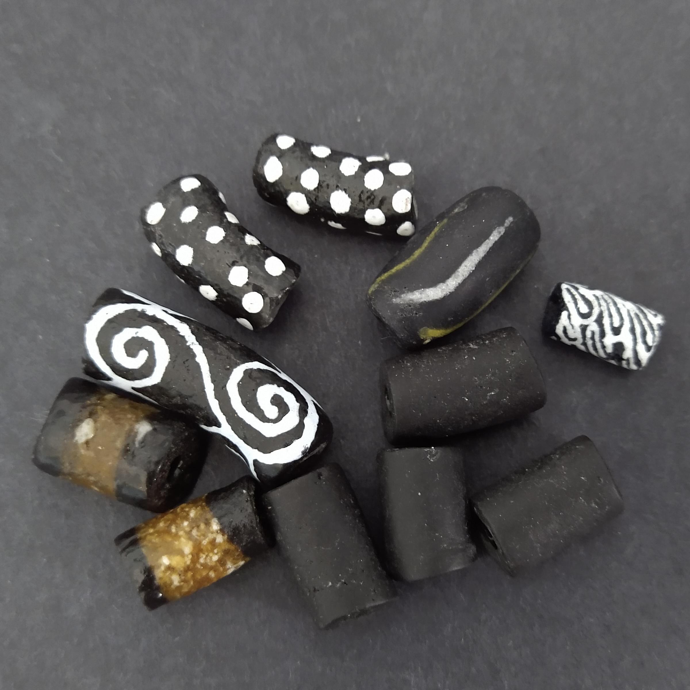 black african recycled glass beads