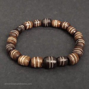 Beaded Bracelet Handmade Brown Bone Beaded Bracelet Handmade Brown Bone