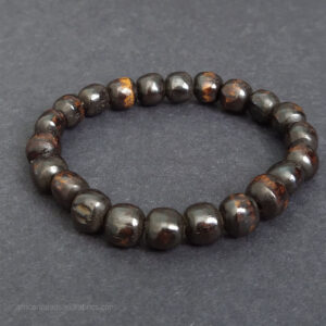 Mens Bracelet Dark Bone Beads Mens Bracelet Dark Bone Beads