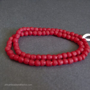 African Beads Ghana Krobo Recycled Glass Red 6 to 7mm African Beads Ghana Krobo Recycled Glass Red 6 to 7mm