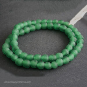 African Beads Krobo Recycled Glass Green