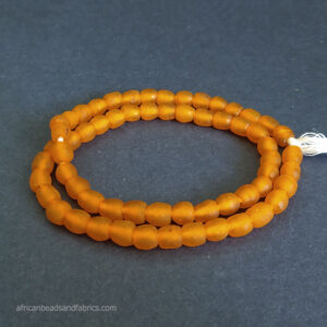 African Beads Recycled Glass Ghana Krobo Orange 7 to 8mm African Beads Recycled Glass Ghana Krobo Orange 7 to 8mm