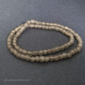 African recycled glass beads 6 to 7mm fawn