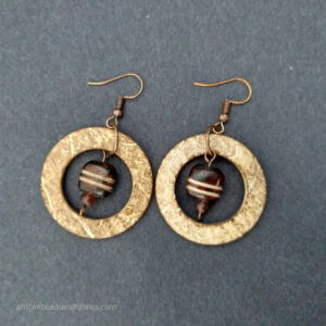 Drop Earings Shell and Bone Brown Drop Earings Shell and Bone Brown