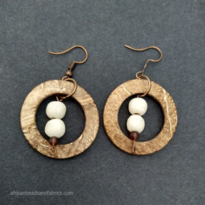Drop Shell Earrings with White Bone beads Drop Shell Earrings with White Bone beads