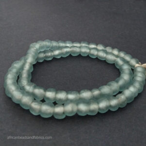African Recycled Glass Beads Ghana Krobo Aqua 8 to 9mm African Recycled Glass Beads Ghana Krobo Aqua 8 to 9mm