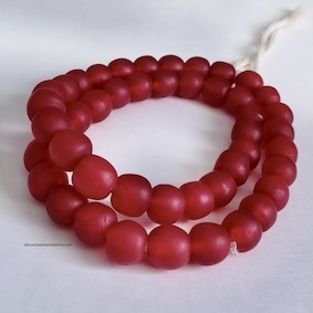 African Recycled Glass Beads 13mm Round Handmade