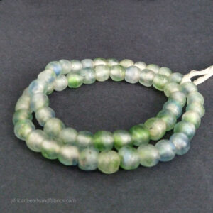 African Recyled Glass Beads 10 to 11mm Mottle Blue and green tones African Recyled Glass Beads 10 to 11mm Mottle Blue and green tones