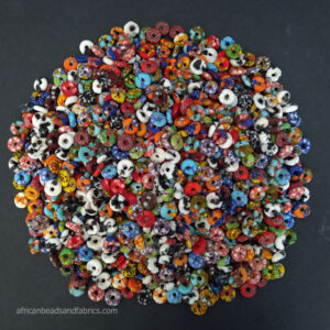 Afican-Disc-Beads-Ghana-Refashioned-Glass-Discs-mixed-lot 40 pack
