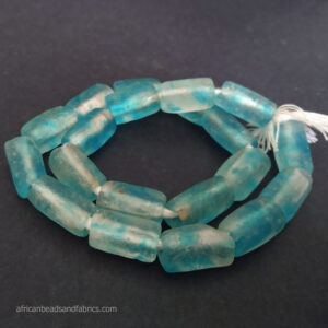 African-Glass-Beads-Turquoise-Blue-Cuboid