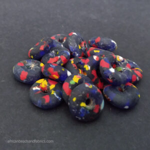 African beads recycled glass doughnut spacers dark red African beads recycled glass doughnut spacers dark red