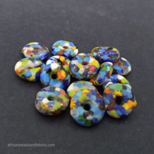 African beads recycled glass doughnut spacers mixed African beads recycled glass doughnut spacers mixed