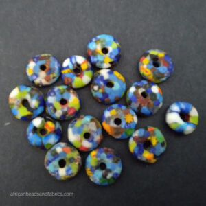 African beads recycled glass doughnut spacers mixed2 African beads recycled glass doughnut spacers mixed2