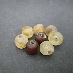 Round African Beads Golden Brown Tones Recycled Glass