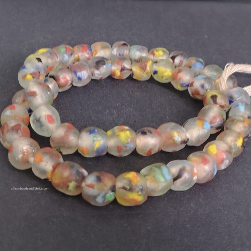 Round African Beads Krobo Ghana Recycled Glass 12-14mm Handmade