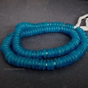 African Beads Handmade Krobo Recycled Glass Spacers Turquoise