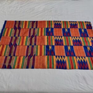 Blue Kente Handwoven Authentic Ghana Fabric Spread out Blue Kente Handwoven Authentic Ghana Fabric Spread out